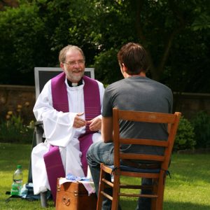 confession, conversation, priest